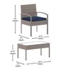 Flash Furniture 4 Piece Gray Patio Set with Navy Cushions JJ-S312-GYNV-GG